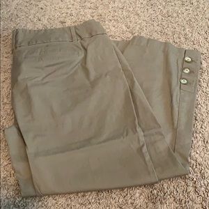 Khaki crop pants